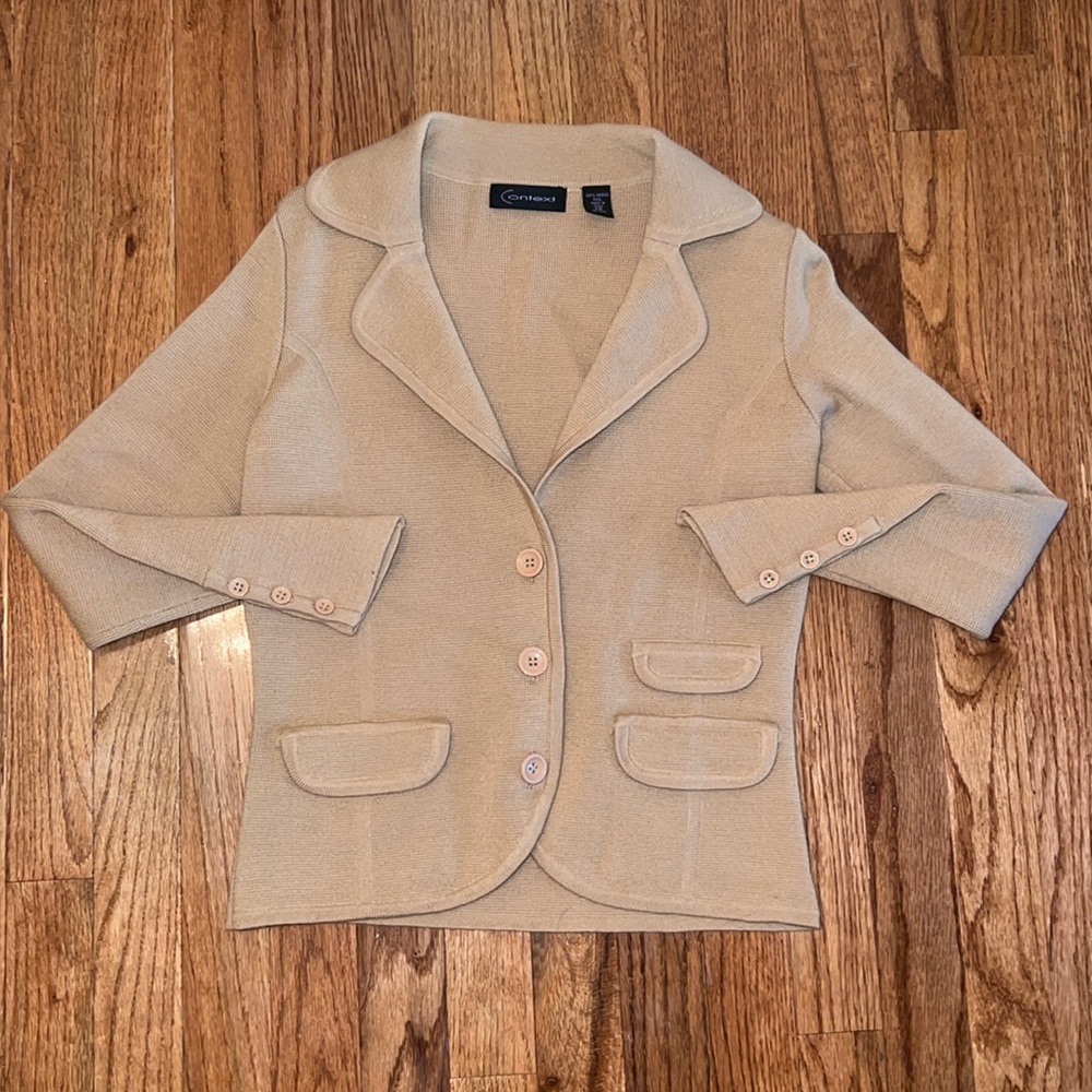 Context Nude / Brown 100% Merino Wool Blazer Women’s Size XS